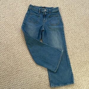 Jcrew Petite wide leg crop patch pocket Jean